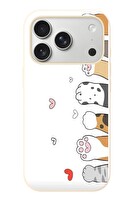 Le Balvo iPhone 17 Pro Uyumlu Kedi Harekatı Patileri Baskılı Silikon Kılıf