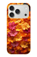 Le Balvo iPhone 17 Pro Uyumlu Sarı Pembe Çiçekler Baskılı Silikon Kılıf