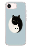 Le Balvo iPhone 17e Uyumlu Yin Yang Kediler Baskılı Silikon Kılıf