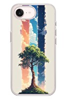 Le Balvo iPhone 17e Uyumlu Yalnız Ağaç Dört Mevsim Baskılı Silikon Kılıf