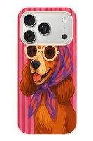 Le Balvo iPhone 17 Pro Uyumlu Gözlüklü Köpek Baskılı Silikon Kılıf