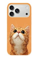 Le Balvo iPhone 17 Pro Max Uyumlu Masum Kedi Baskılı Silikon Kılıf