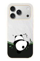Le Balvo iPhone 17 Pro Uyumlu Bambuya Çıkan Panda Baskılı Silikon Kılıf