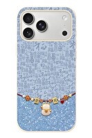 Le Balvo iPhone 17 Pro Max Uyumlu Mavi Japon Desen Baskılı Silikon Kılıf