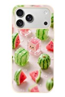 Le Balvo iPhone 17 Pro Max Uyumlu Buzlu Karpuz Baskılı Silikon Kılıf