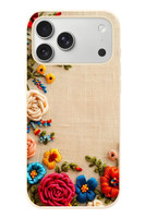 Le Balvo iPhone 17 Pro Max Uyumlu İşlemeli İğne Oyası Baskılı Silikon Kılıf