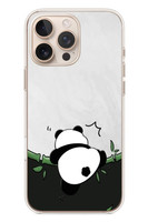 Le Balvo iPhone 16 Pro Max Uyumlu Bambuya Çıkan Panda Baskılı Silikon Kılıf