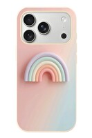 Le Balvo iPhone 17 Pro Uyumlu Gökkuşağı Pastel Baskılı Silikon Kılıf