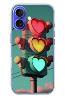 Le Balvo iPhone 16 Uyumlu Kalpli Trafik Lambası Baskılı Silikon Kılıf
