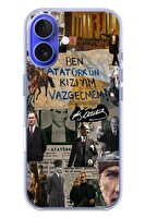 Le Balvo iPhone 16 Uyumlu Ben Atatürk Kızıyım Baskılı Silikon Kılıf