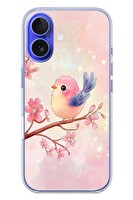 Le Balvo iPhone 16 Uyumlu Dalda ki Kuş Baskılı Silikon Kılıf
