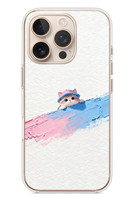 Le Balvo iPhone 16 Pro Uyumlu Pembe Mavi Kedi Baskılı Silikon Kılıf