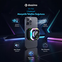 Dossimo DS-T02 Magsafe RGB Işıklı Yapay Zeka Destekli Manyetik Sessiz Telefon - Tablet Soğutucu