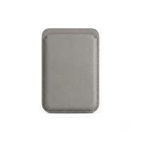 Başkenttekno iPhone Uyumlu Premium Magsafe Mıknatıslı Slim Deri Kartlık - Cüzdan Gri
