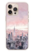 Le Balvo iPhone 16 Pro Max Uyumlu Gökdelenler Baskılı Silikon Kılıf