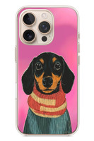 Le Balvo iPhone 16 Pro Uyumlu Sevimli Siyah Köpek Baskılı Silikon Kılıf