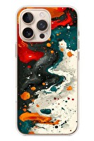 Le Balvo iPhone 16 Pro Max Uyumlu Boya Karışımı Baskılı Silikon Kılıf