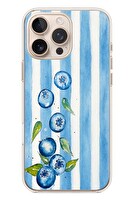 Le Balvo iPhone 16 Pro Max Uyumlu Yaban Mersinleri Baskılı Silikon Kılıf