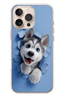 Le Balvo iPhone 16 Pro Max Uyumlu Sibirya Kurdu Baskılı Silikon Kılıf