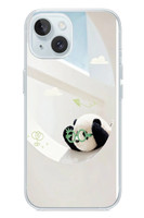 Le Balvo iPhone 15 Uyumlu Gözlüklü Panda Baskılı Silikon Kılıf
