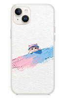 Le Balvo iPhone 14 Plus Uyumlu Pembe Mavi Kedi Baskılı Silikon Kılıf