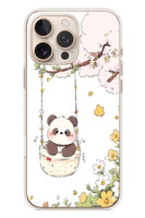 Le Balvo iPhone 16 Pro Max Uyumlu Sallanan Panda Baskılı Silikon Kılıf