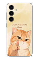 Le Balvo Samsung Galaxy S24 Uyumlu Dont Touch My Phone Baskılı Silikon Kılıf