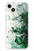 Le Balvo iPhone 14 Plus Uyumlu Yeşil Beyaz Dalgalar Baskılı Silikon Kılıf