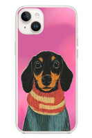 Le Balvo iPhone 14 Plus Uyumlu Sevimli Siyah Köpek Baskılı Silikon Kılıf