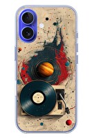 Le Balvo iPhone 16 Uyumlu Plak Gezegeni Baskılı Silikon Kılıf