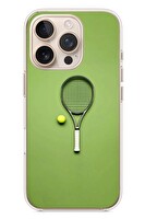 Le Balvo iPhone 16 Pro Uyumlu Tenis Raketi Baskılı Silikon Kılıf