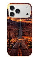 Le Balvo iPhone 17 Pro Max Uyumlu Kovboy Yolda Baskılı Silikon Kılıf