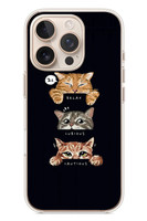 Le Balvo iPhone 16 Pro Uyumlu Kedi Halleri Baskılı Silikon Kılıf
