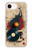 Le Balvo iPhone 17e Uyumlu Plak Gezegeni Baskılı Silikon Kılıf