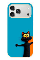 Le Balvo iPhone 17 Pro Max Uyumlu Kedi Uyarısı Baskılı Silikon Kılıf