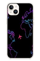 Le Balvo iPhone 14 Plus Uyumlu Dünya Uçuşu Baskılı Silikon Kılıf