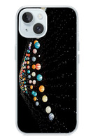 Le Balvo iPhone 15 Uyumlu Gezegenlerin Dansı Baskılı Silikon Kılıf