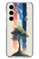 Le Balvo Samsung Galaxy S24 FE Uyumlu Yalnız Ağaç Dört Mevsim Baskılı Silikon Kılıf