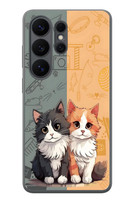 Le Balvo Samsung Galaxy S26 Ultra Uyumlu Sarı ve Siyah Kedi Baskılı Silikon Kılıf