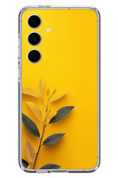 Le Balvo Samsung Galaxy S24 FE Uyumlu Sarı Siyah Çiçekler Baskılı Silikon Kılıf