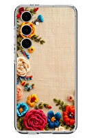 Le Balvo Samsung Galaxy S24 FE Uyumlu İşlemeli İğne Oyası Baskılı Silikon Kılıf