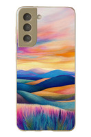 Le Balvo Samsung Galaxy S21 FE Uyumlu Renkli Pastel Günbatımı Baskılı Silikon Kılıf