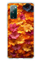 Le Balvo Samsung Galaxy S20 FE Uyumlu Sarı Pembe Çiçekler Baskılı Silikon Kılıf