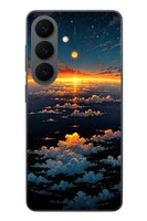 Le Balvo Samsung Galaxy S26 Uyumlu Gün Batımı ve Ay Baskılı Silikon Kılıf