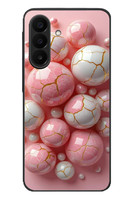 Le Balvo Samsung Galaxy A27 Uyumlu Pembe Beyaz Kırık Toplar Baskılı Silikon Kılıf