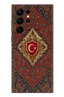 Le Balvo Samsung Galaxy S22 Ultra Uyumlu Türkiye Bayraklı Halı Baskılı Silikon Kılıf
