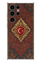 Le Balvo Samsung Galaxy S23 Ultra Uyumlu Türkiye Bayraklı Halı Baskılı Silikon Kılıf