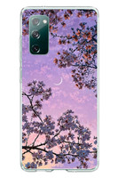 Le Balvo Samsung Galaxy S20 FE Uyumlu Mor Gökyüzülü Ağaç Baskılı Silikon Kılıf