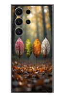 Le Balvo Samsung Galaxy S24 Ultra Uyumlu Dört Mevsim Yaprakları Baskılı Silikon Kılıf