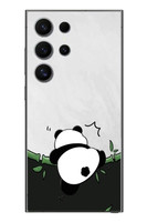 Le Balvo Samsung Galaxy S24 Ultra Uyumlu Bambuya Çıkan Panda Baskılı Silikon Kılıf